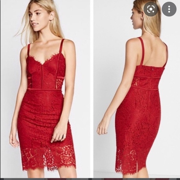 Express Dresses & Skirts - Express midi red lace dress